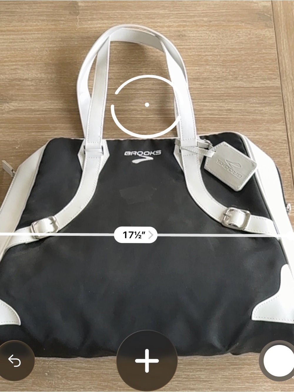 Y2K Brooks Running Tote Bag Black White Bowling Style Duffel Gym Travel Sports - Picture 8 of 13